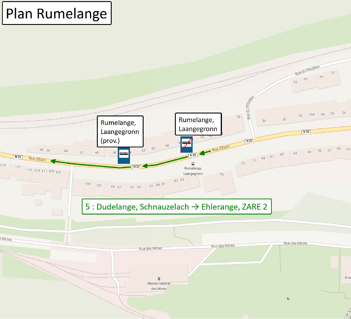 Déplacement temporaire d'un arrêt de bus