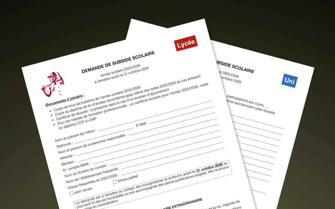 Subsides scolaires 2025/2026