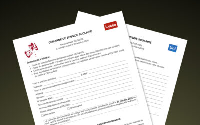 Subsides scolaires 2025/2026